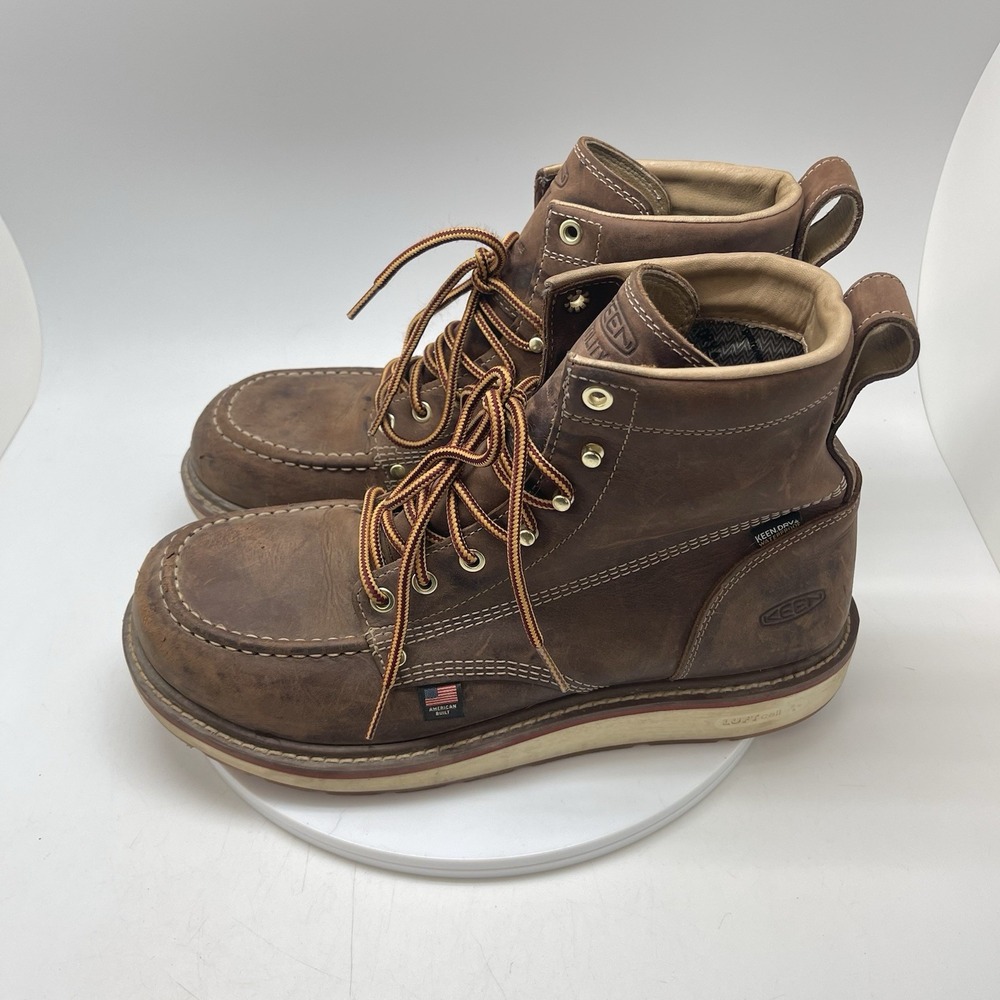 Keen Boots Mens 11 D Liberty 6" Waterproof Carbon-Toe 1030604D Brown Work Shoes - Picture 3 of 10